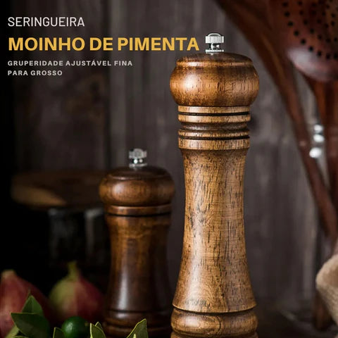 Moedor de Pimenta + Saleiro de Madeira Maciça Moedor de Pimenta + Saleiro de Madeira Maciça Design & Casa