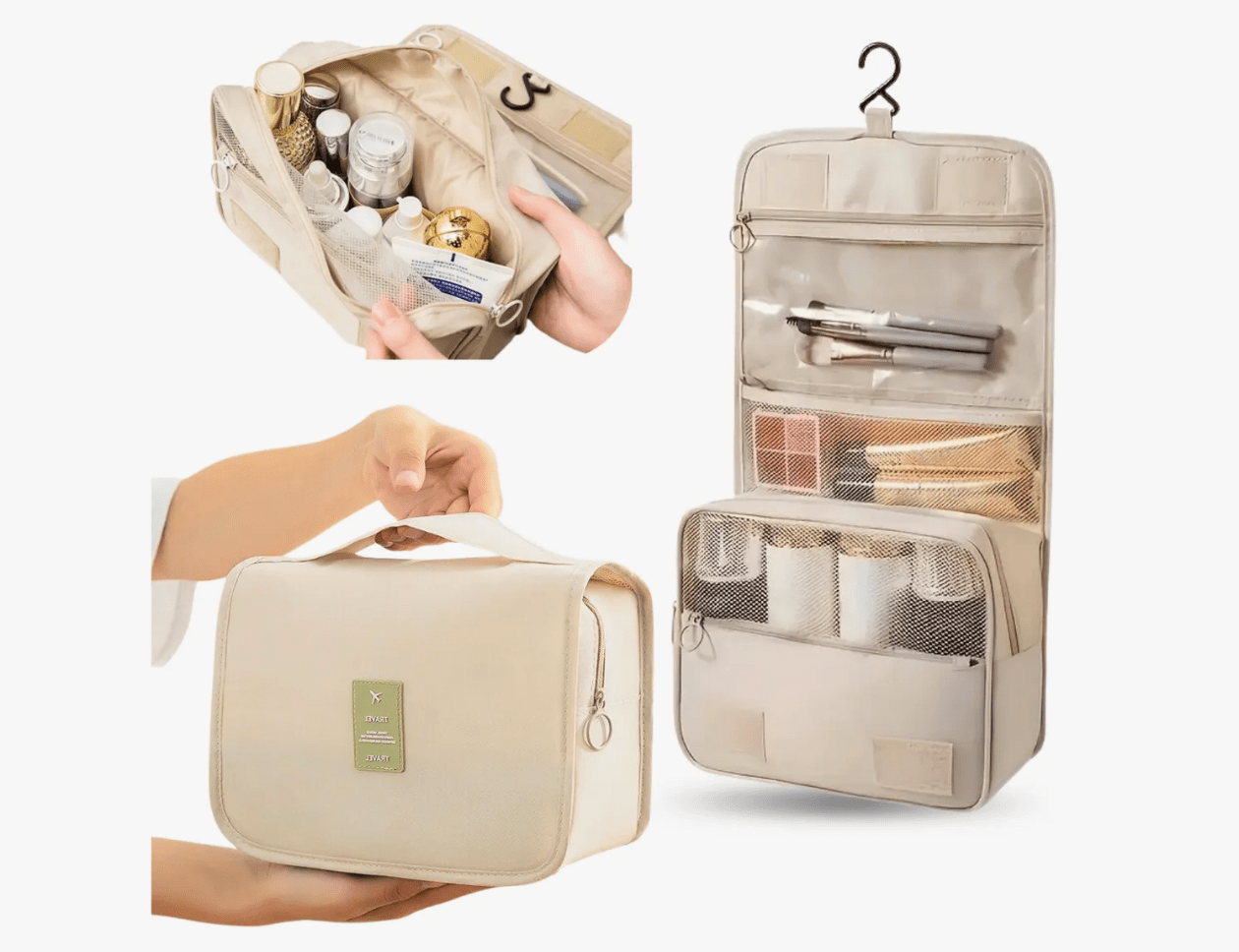 Necessaire Feminina Bolsa Organizadora de Viagem Multifuncional 5 Compartimentos Coleção Organizadores Para Viagem- Bolsa Organizadora de Viagem Multifuncional 5 Compartimentos Design & Casa