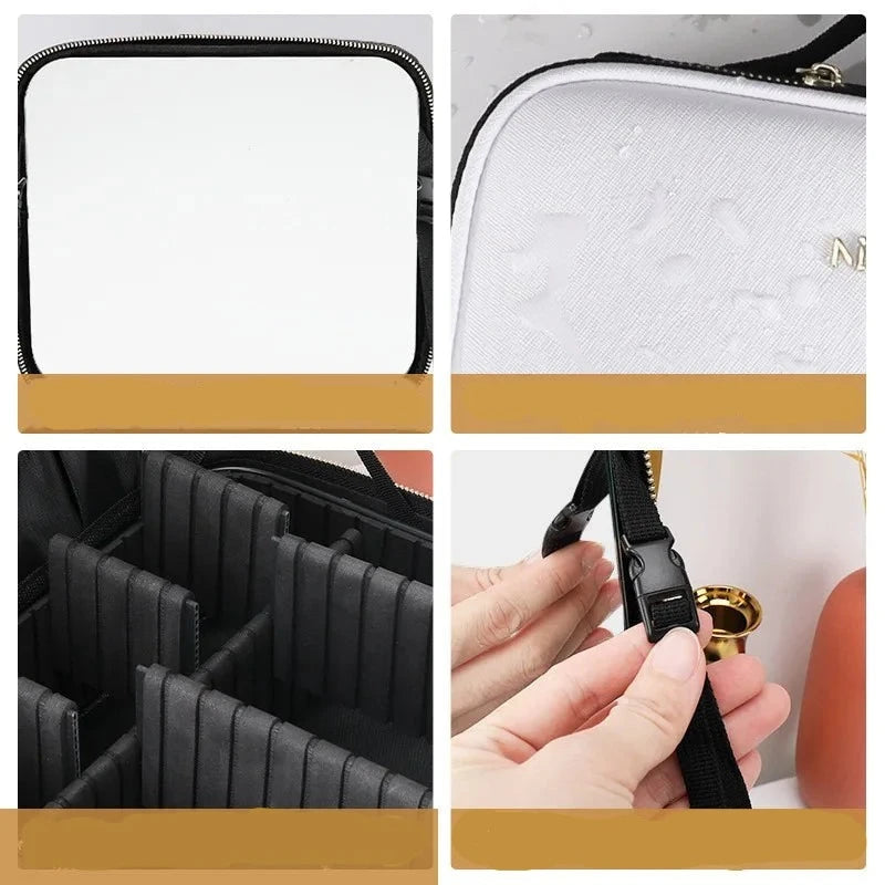 New LED Lighted Cosmetic Case with Mirror Waterproof PU Leather Portable Travel Makeup Storage Bags Design & Casa
