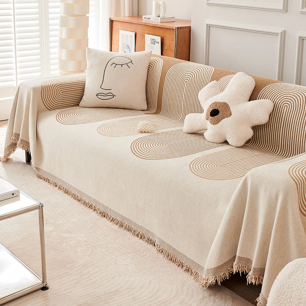 Nordic Tassel Throw Blanket Single Full Four Season Sofa Cover Dust Anti-cat Scratch Protection Cover Sofa Blanket Design & Casa