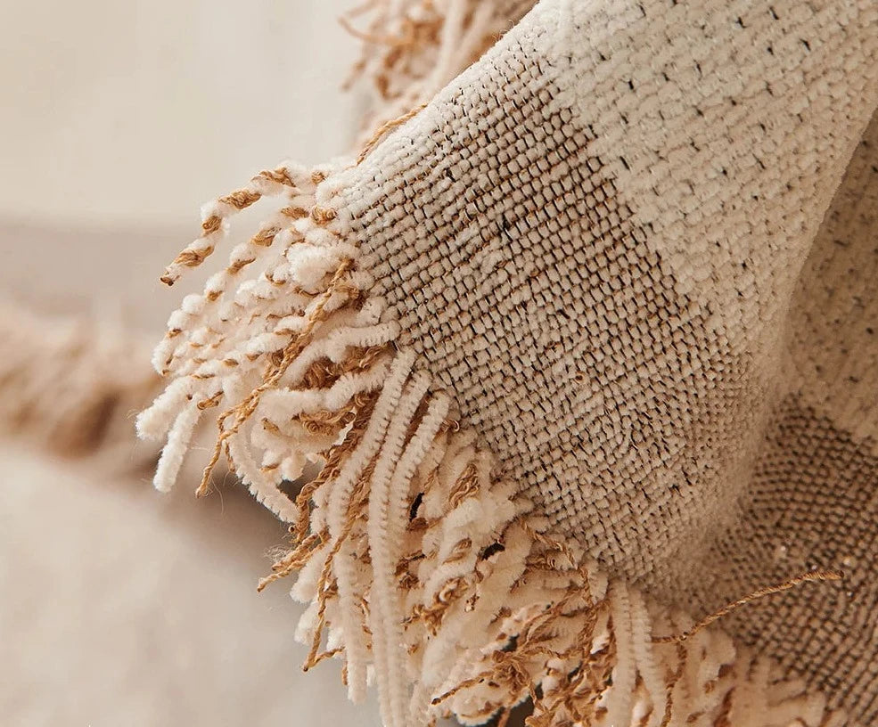 Nordic Tassel Throw Blanket Single Full Four Season Sofa Cover Dust Anti-cat Scratch Protection Cover Sofa Blanket Design & Casa