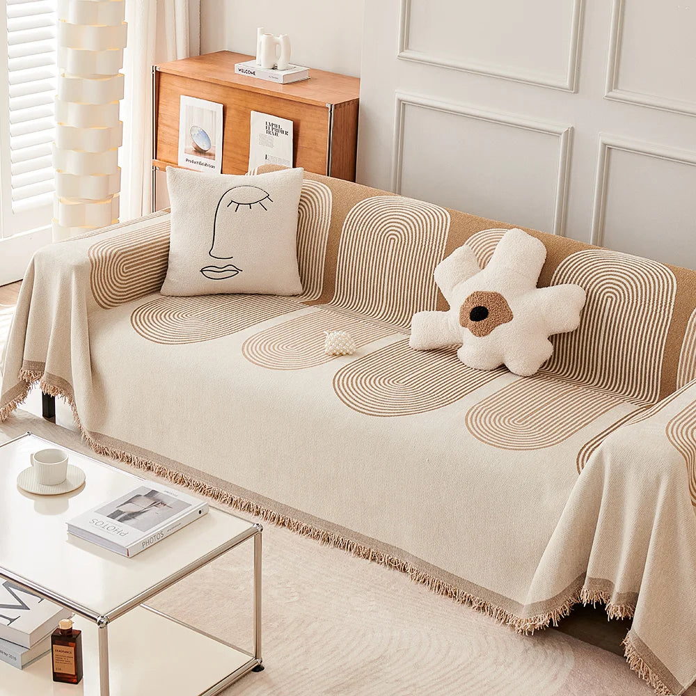 Nordic Tassel Throw Blanket Single Full Four Season Sofa Cover Dust Anti-cat Scratch Protection Cover Sofa Blanket Design & Casa