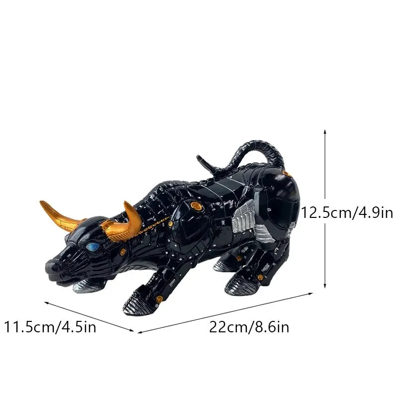 NORTHEUINS Wall Street Bull Market Resin Ornaments Feng Shui Fortune Statue Wealth Figurines For Office Interior Desktop Decor Design & Casa RDW017