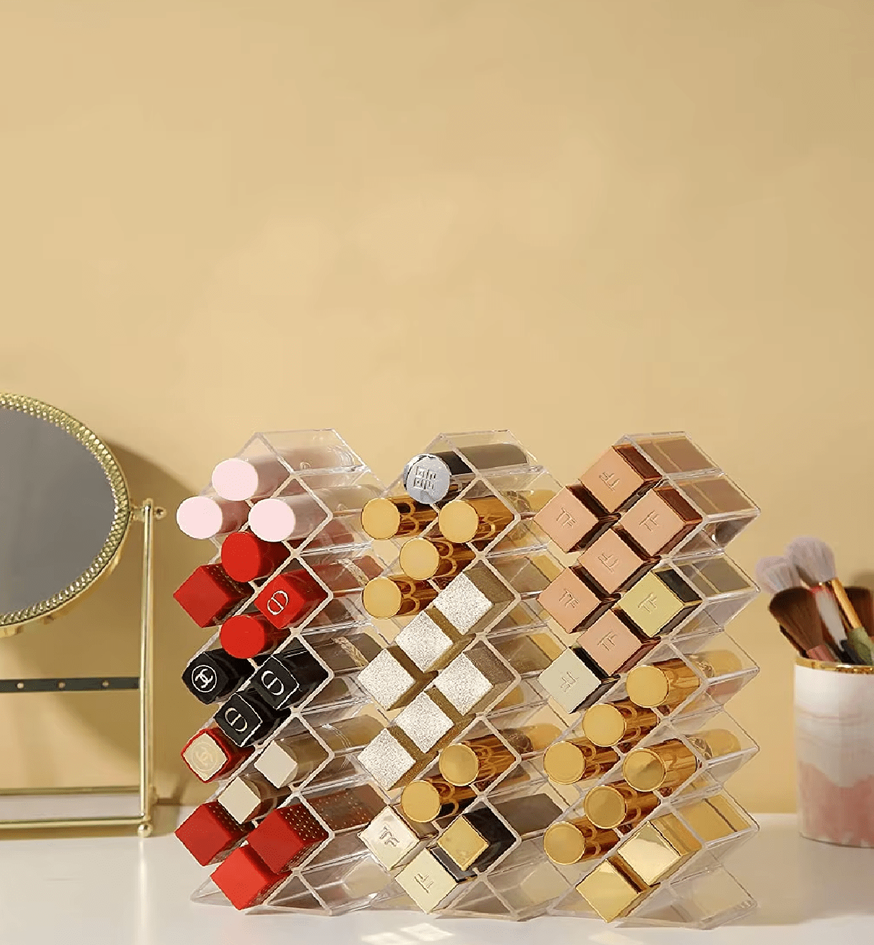 Organizador de Batons e Glosses Acrílico em Formato Colmeia Organizador de Batons e Glosses Acrílico em Formato Colmeia Design & Casa