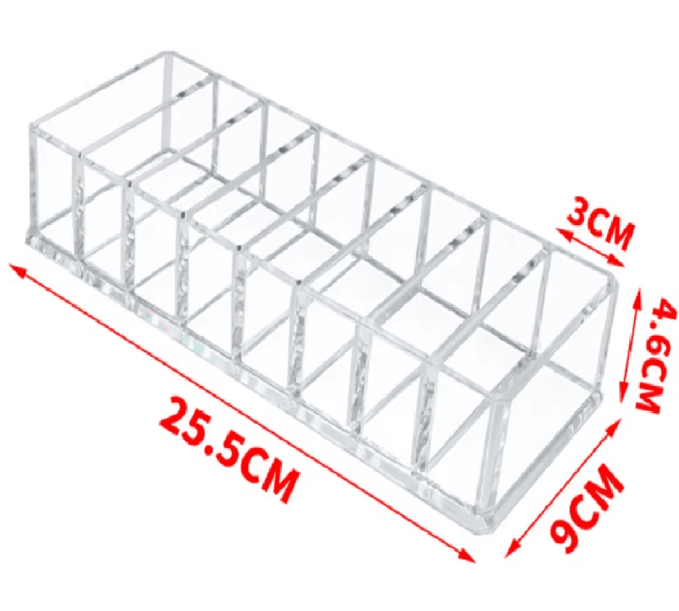 Organizador de Cosméticos em Acrílico Transparente 8 Compartimentos Organizador de Cosméticos em Acrílico Transparente 8 Compartimentos Design & Casa