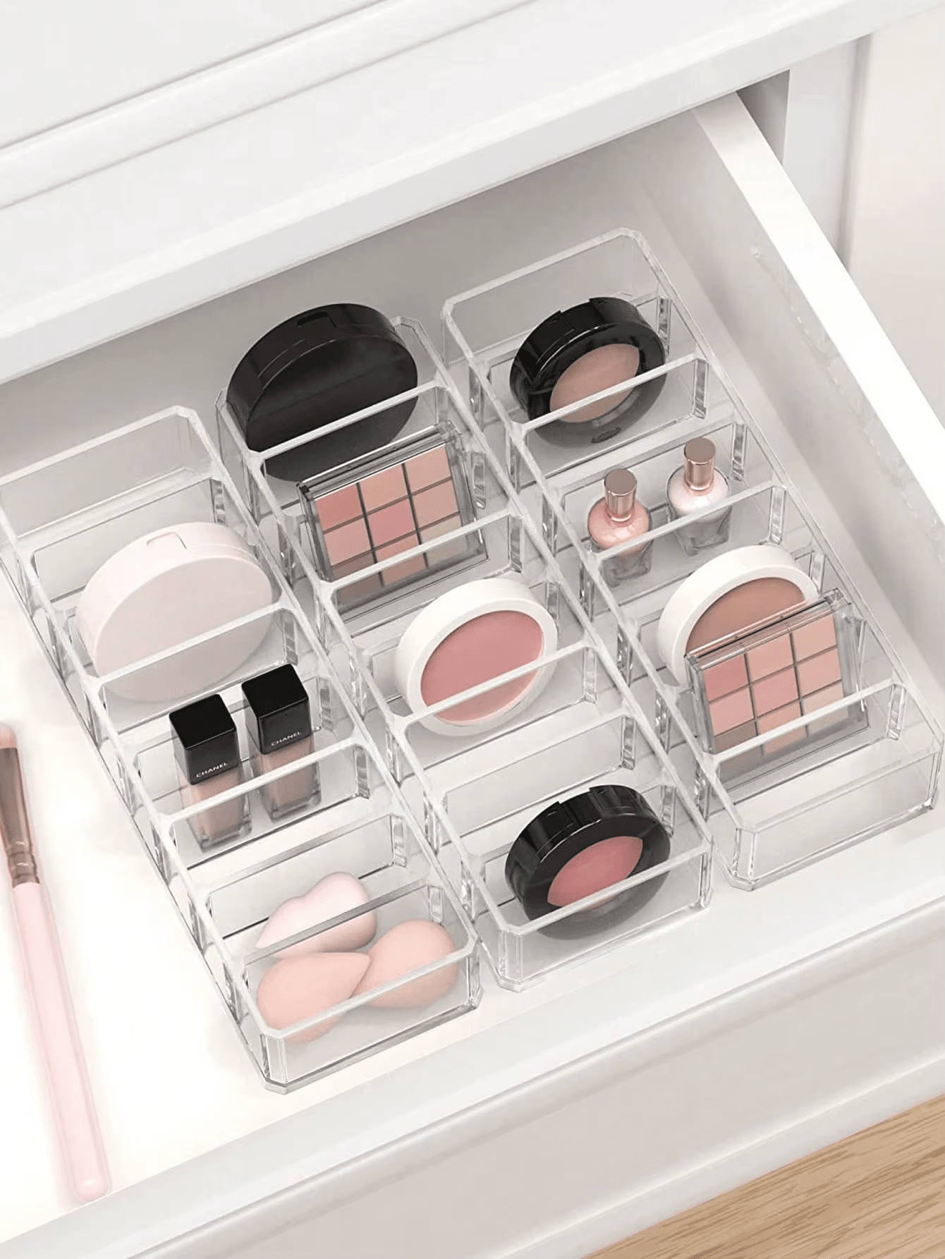 Organizador de Cosméticos em Acrílico Transparente 8 Compartimentos Organizador de Cosméticos em Acrílico Transparente 8 Compartimentos Design & Casa