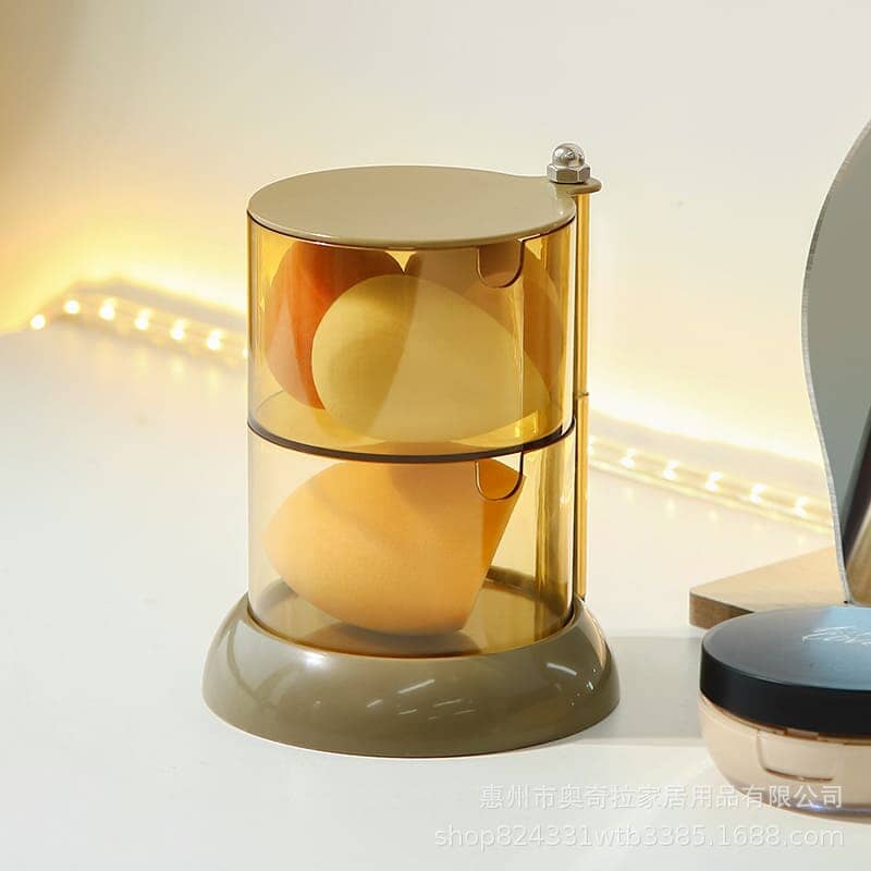 Organizador de Esponja de Maquiagem Porta Esponja de Maquiagem Polihousi LightHousi Marrom / 2 Andares