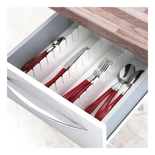 Organizador de Gaveta Multiuso com Divisórias Encaixáveis Médio 4 Peças Coleção Organizadores de Gaveta- Organizador de Gaveta Multiuso com Divisórias Encaixáveis Médio 4 Peças Design & Casa