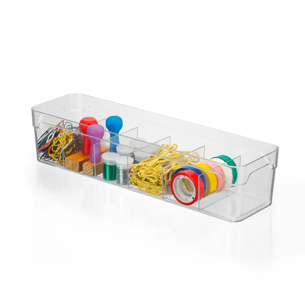 Organizador De Gavetas Com Divisórias Cristal Multiúso 34 Cm Coleção Organizadore Multiuso- Organizador De Gavetas Com Divisórias Cristal Multiúso 34 Cm Design & Casa