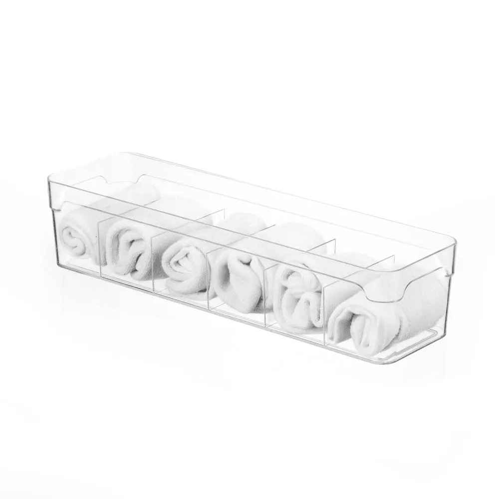 Organizador De Gavetas Com Divisórias Cristal Multiúso 34 Cm Coleção Organizadore Multiuso- Organizador De Gavetas Com Divisórias Cristal Multiúso 34 Cm Design & Casa