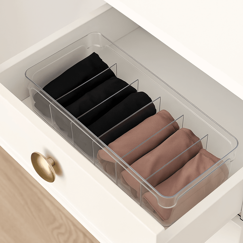 Organizador De Gavetas Com Divisórias Cristal Multiúso 3L Coleção Organizadores- Organizador De Gavetas Com Divisórias Cristal Multiúso 3L Design & Casa