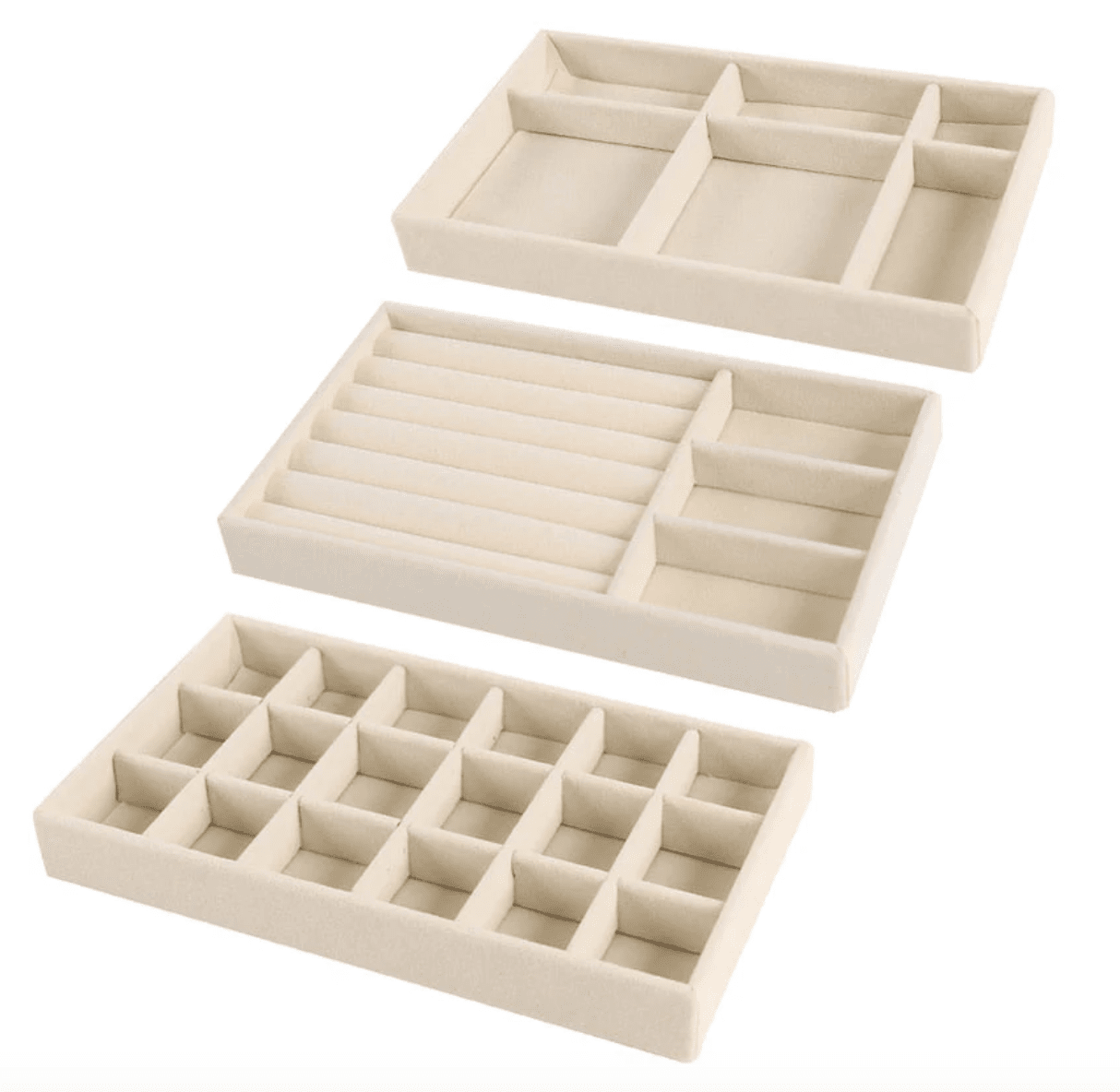 Organizador de Joias para Gaveta Veludo Organizador de Joias para Gaveta Veludo Design & Casa Bege