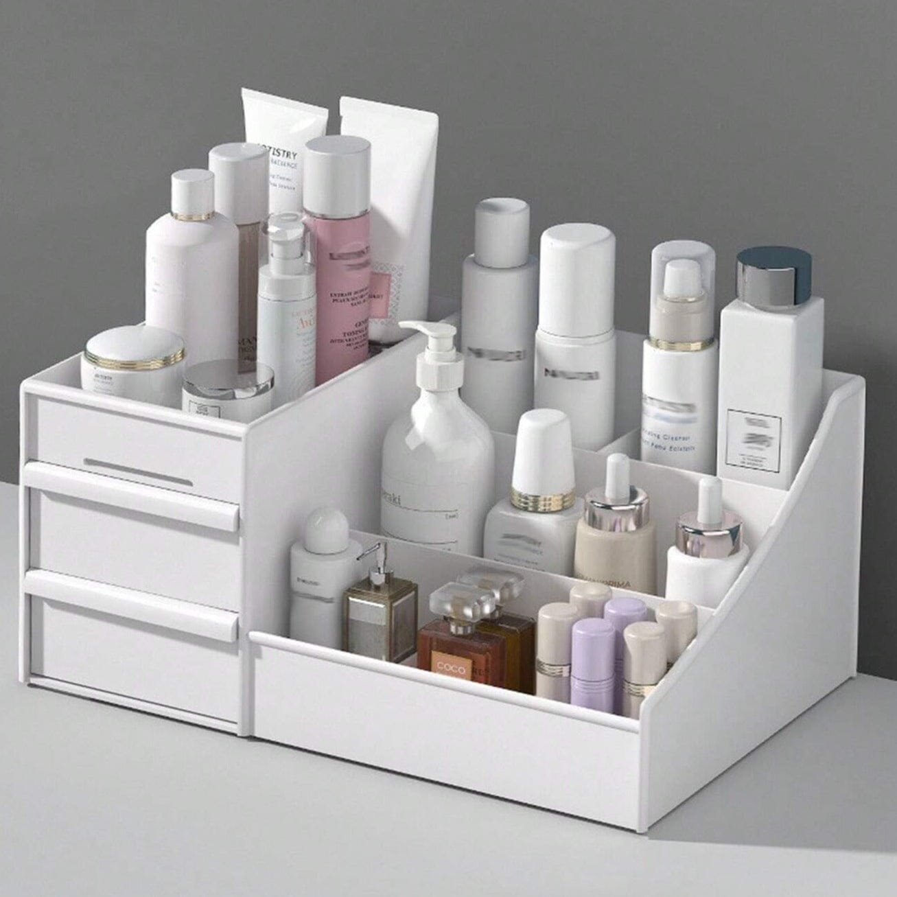 Organizador de Maquiagem 9 Compartimentos Branco Design & Casa