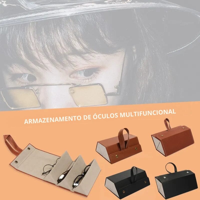 Organizador de Óculos Dobrável em Couro - 2 ou 3 Grades Organizador de Óculos Dobrável em Couro - 2 ou 3 Grades Design & Casa