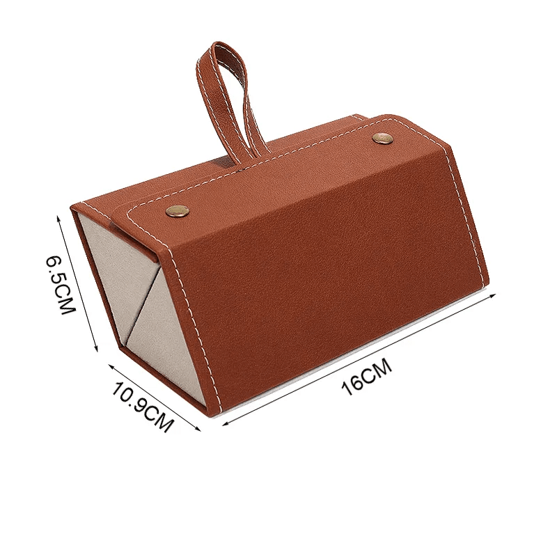 Organizador de Óculos Dobrável em Couro - 2 ou 3 Grades Organizador de Óculos Dobrável em Couro - 2 ou 3 Grades Design & Casa Marrom 2 Grades