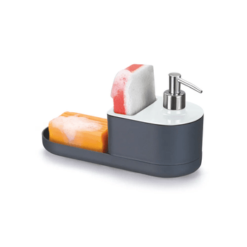 Organizador de Pia com Dispenser de Detergente e Suporte para Esponjas Coleção Cozinha- Organizador de Pia com Dispenser de Detergente e Suporte para Esponjas Design & Casa