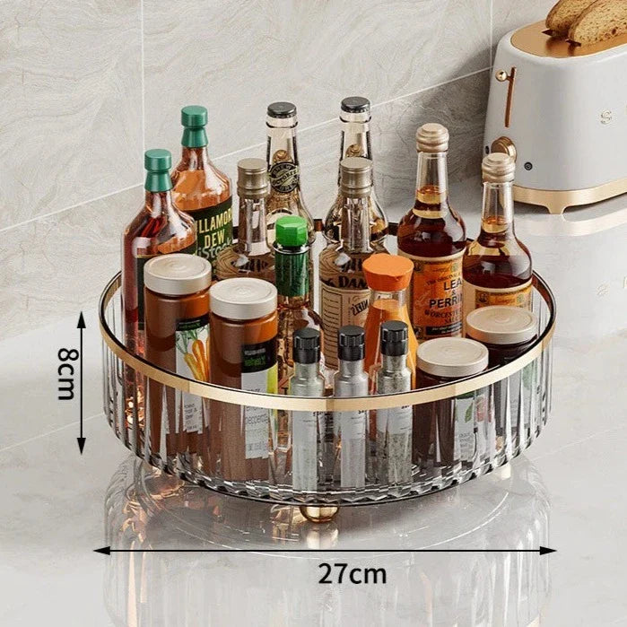 Organizador Multiuso Giratório Com Detalhes Dourado Organizador Multiuso Giratório Com Detalhes Dourado LightHousi