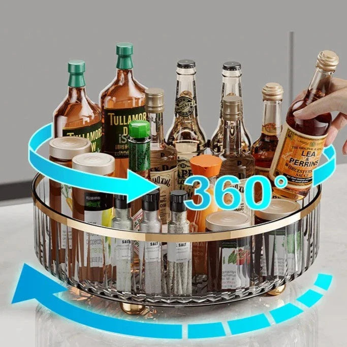 Organizador Multiuso Giratório Com Detalhes Dourado Organizador Multiuso Giratório Com Detalhes Dourado LightHousi