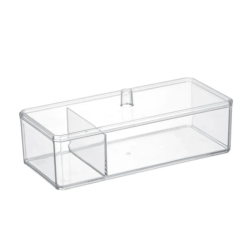 Organizador Para Maquiagem Com Tampa e Divisória Acrílico Coleção Organizadores de Maquiagem- Organizador Para Maquiagem Com Tampa e Divisória Acrílico Design & Casa
