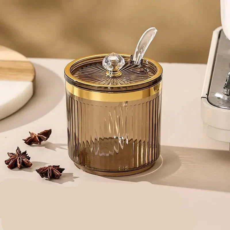 Porta Condimentos Com Suporte Dourado Porta Condimentos Com Suporte Banhado A Ouro LightHousi 1 Peça A