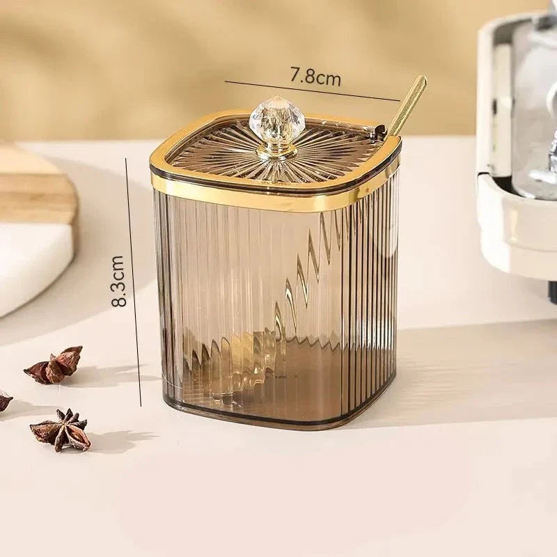 Porta Condimentos Com Suporte Dourado Porta Condimentos Com Suporte Banhado A Ouro LightHousi 1 Peça B