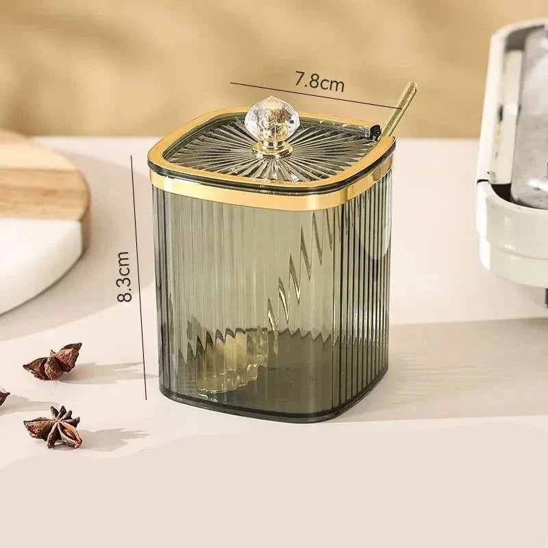 Porta Condimentos Com Suporte Dourado Porta Condimentos Com Suporte Banhado A Ouro LightHousi 1 Peça C