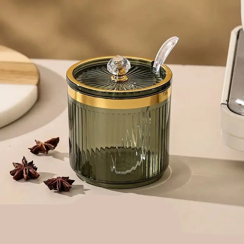 Porta Condimentos Com Suporte Dourado Porta Condimentos Com Suporte Banhado A Ouro LightHousi 1 Peça D