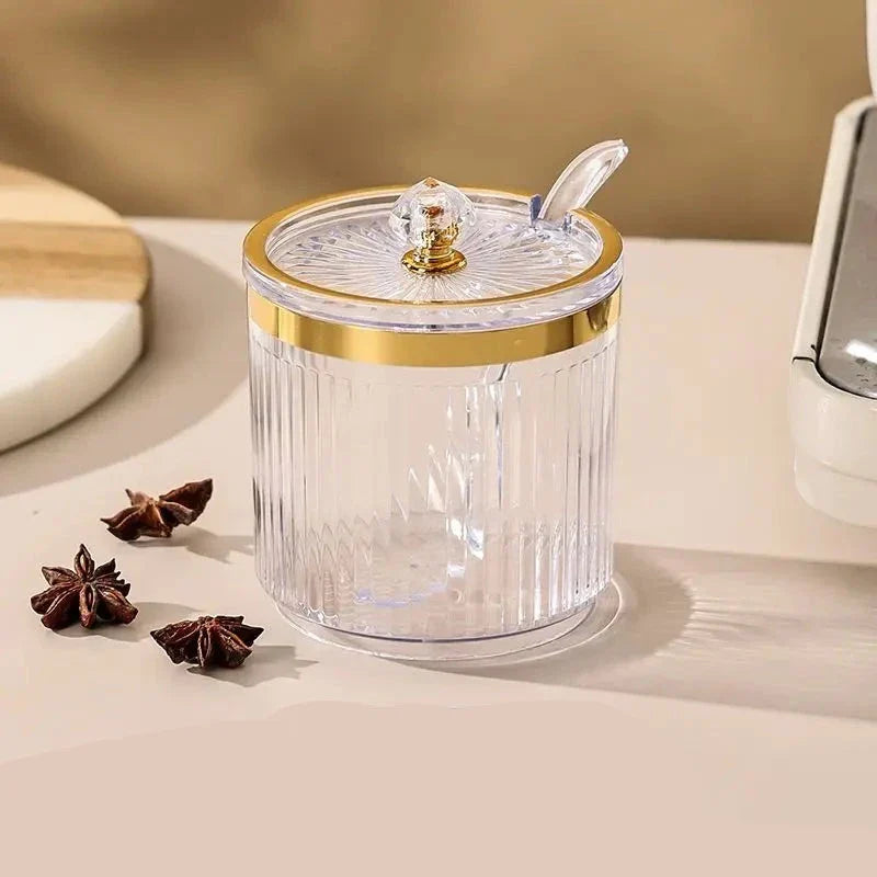 Porta Condimentos Com Suporte Dourado Porta Condimentos Com Suporte Banhado A Ouro LightHousi 1 Peça E