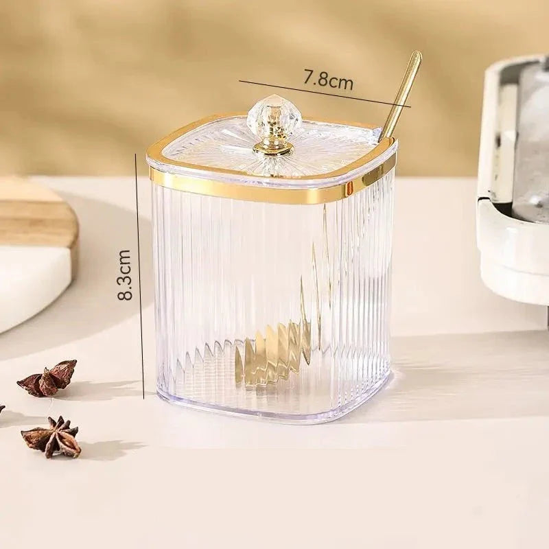 Porta Condimentos Com Suporte Dourado Porta Condimentos Com Suporte Banhado A Ouro LightHousi 1 Peça F