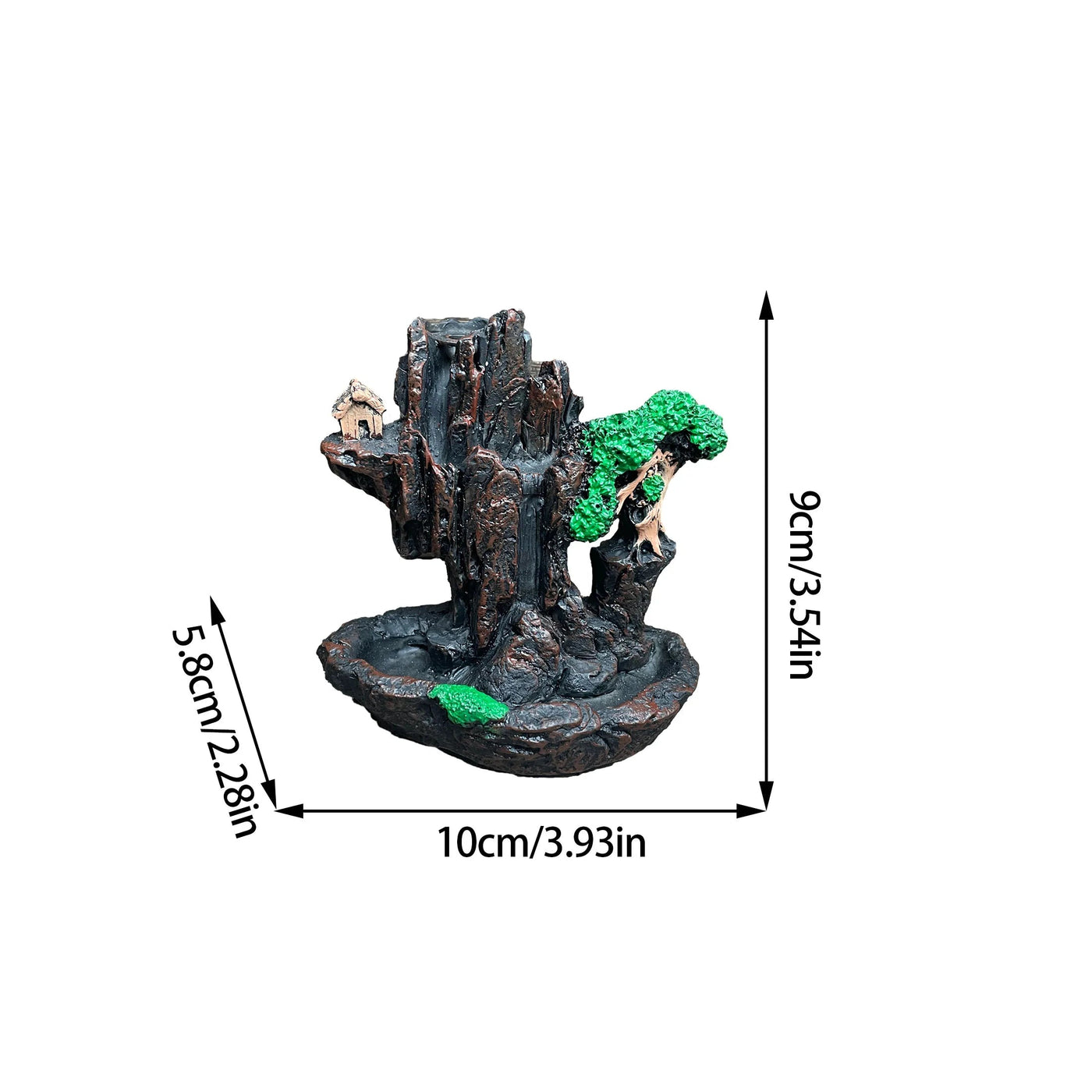 Porta Incenso de Resina em Formato de Efeito Cascata com Queimador de Incenso Único Coleção Utilidades- Porta Incenso de Resina em Formato de Efeito Cascata com Queimador de Incenso Único Design & Casa