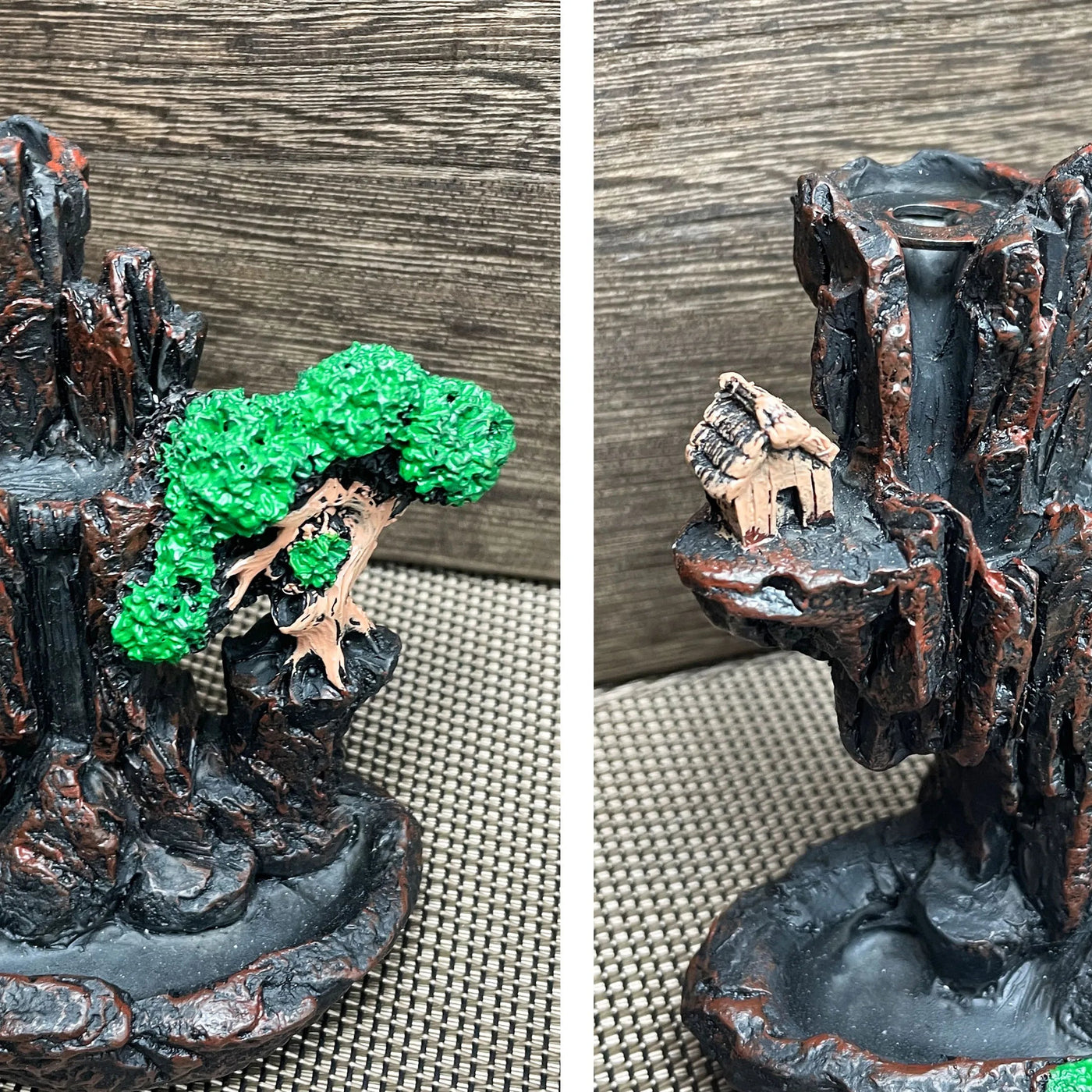 Porta Incenso de Resina em Formato de Efeito Cascata com Queimador de Incenso Único Coleção Utilidades- Porta Incenso de Resina em Formato de Efeito Cascata com Queimador de Incenso Único Design & Casa