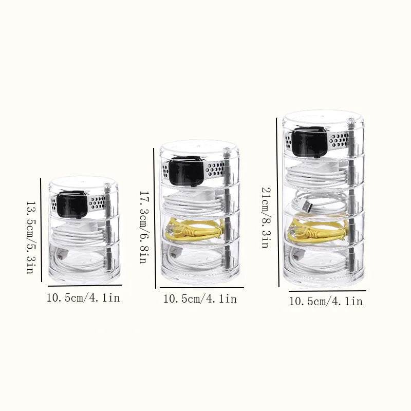 Porta Joia Organizador Transparente Com Rotação 360 Graus Porta Joia Organizador Transparente Com Rotação 360 Graus LightHousi