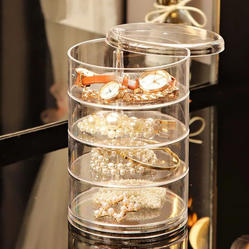 Porta Joia Organizador Transparente Com Rotação 360 Graus Porta Joia Organizador Transparente Com Rotação 360 Graus LightHousi
