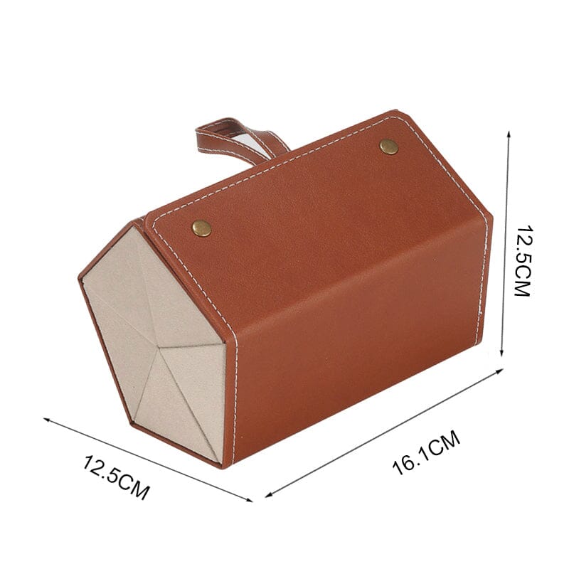 Porta Óculos - Organizador Dobrável em Couro Organizador de Óculos Dobrável em Couro - 2 ou 3 Grades Design & Casa 5 Grades Marrom