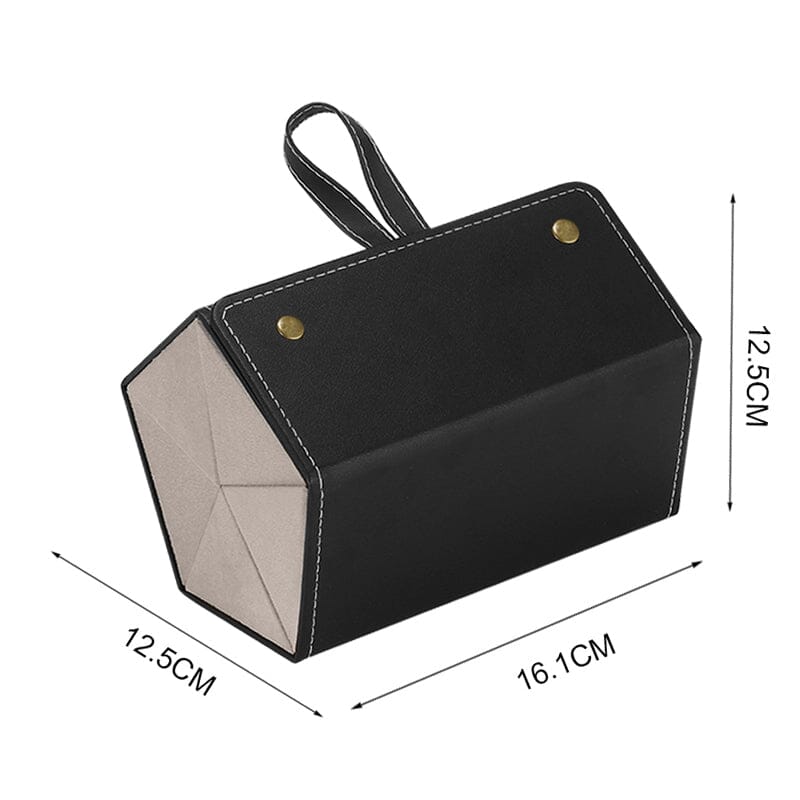 Porta Óculos - Organizador Dobrável em Couro Organizador de Óculos Dobrável em Couro - 2 ou 3 Grades Design & Casa 5 Grades Preto