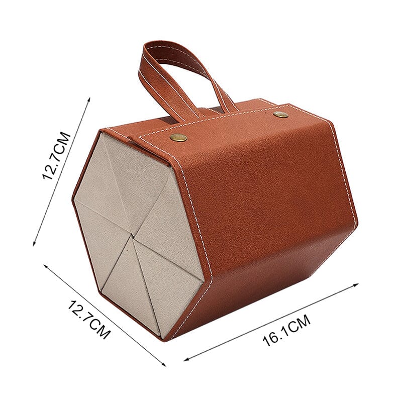 Porta Óculos - Organizador Dobrável em Couro Organizador de Óculos Dobrável em Couro - 2 ou 3 Grades Design & Casa 6 Grades Marrom