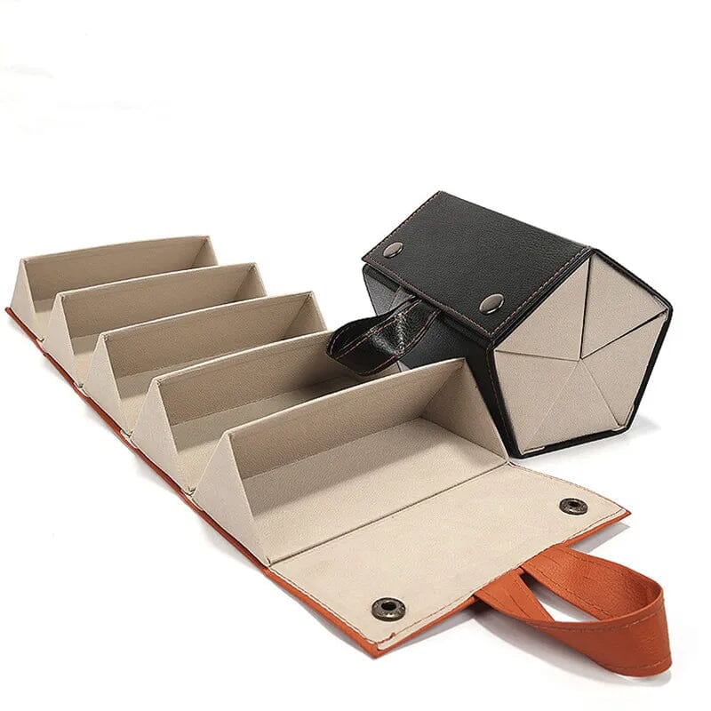 Porta Óculos - Organizador Dobrável em Couro Organizador de Óculos Dobrável em Couro - 2 ou 3 Grades Design & Casa