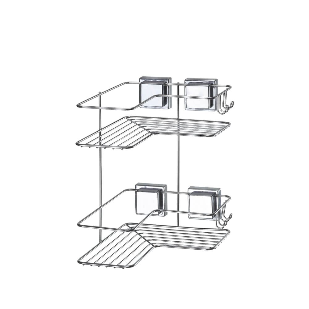 Porta Shampoo de Canto Com Fixação por Sucção Porta Shampoo de Canto Com Fixação por Sucção Design & Casa