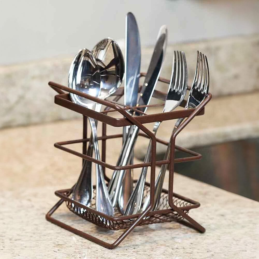 Porta Talheres Com Divisórias Marrom Porta Talheres Com Divisórias Marrom Design & Casa Marrom