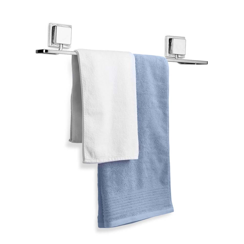 Porta Toalha de Banho Cromado Adesivo Porta Toalha de Banho Cromado Adesivo Design & Casa