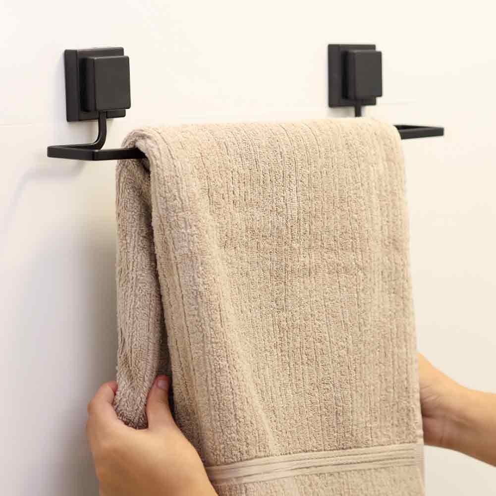 Porta Toalha de Banho Preto Adesivo Porta Toalha de Banho Preto Adesivo Design & Casa