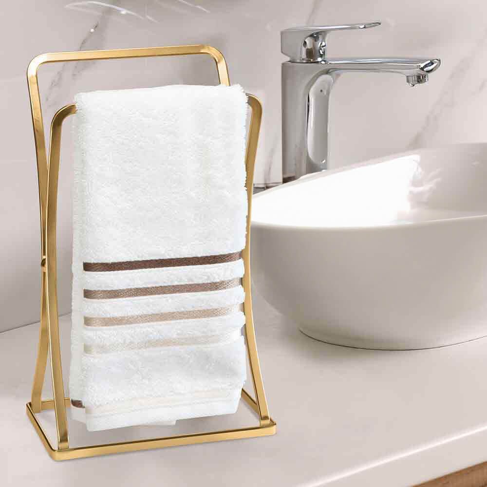 Porta Toalha de Rosto para Bancada Dourado Porta Toalha de Rosto para Bancada Dourado Design & Casa Dourado