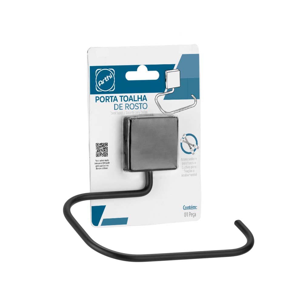 Porta Toalha de Rosto Preto Porta Toalha de Rosto Preto Design & Casa