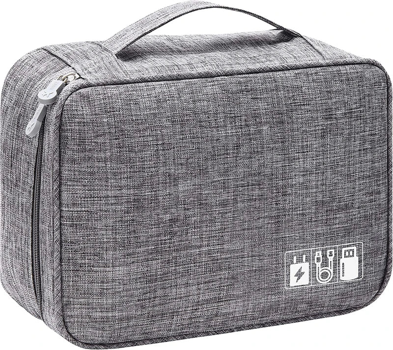 Portable Digital Storage Bag USB Gadget Waterproof Cable Organizer Pouch Electronics Devices Accessories Digitals Pack Supplies Design & Casa GRAY