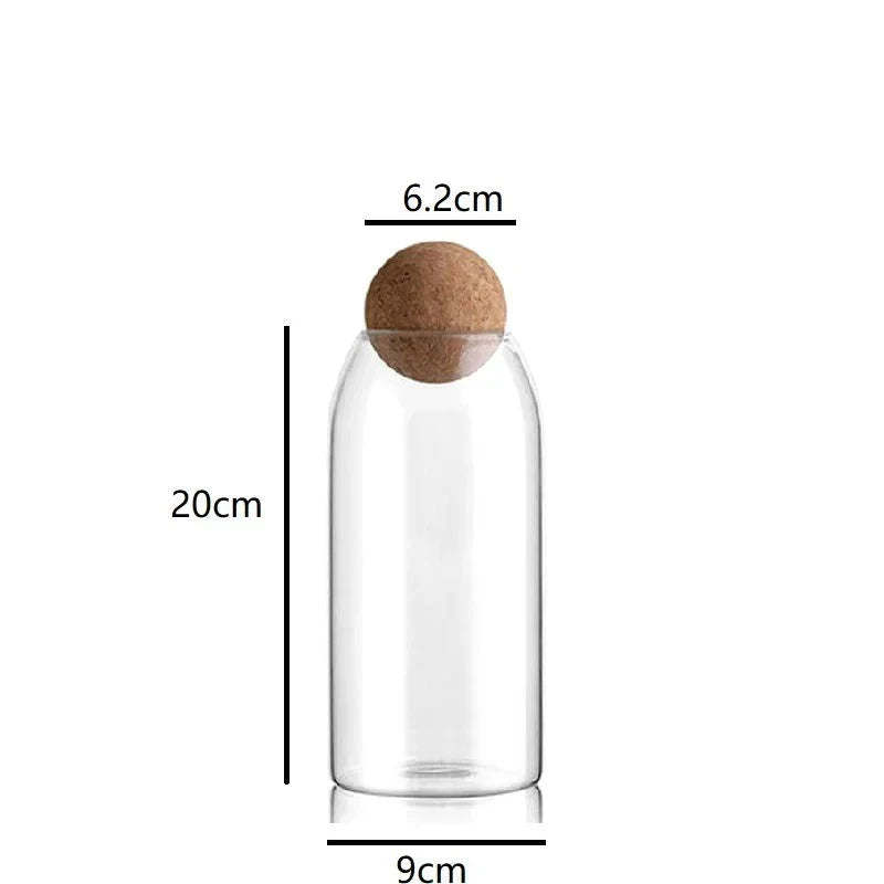 Pote De Vidro Com Tampa Bola Cortiça Pote De Vidro Com Tampa Bola Cortiça LightHousi G-1000ml