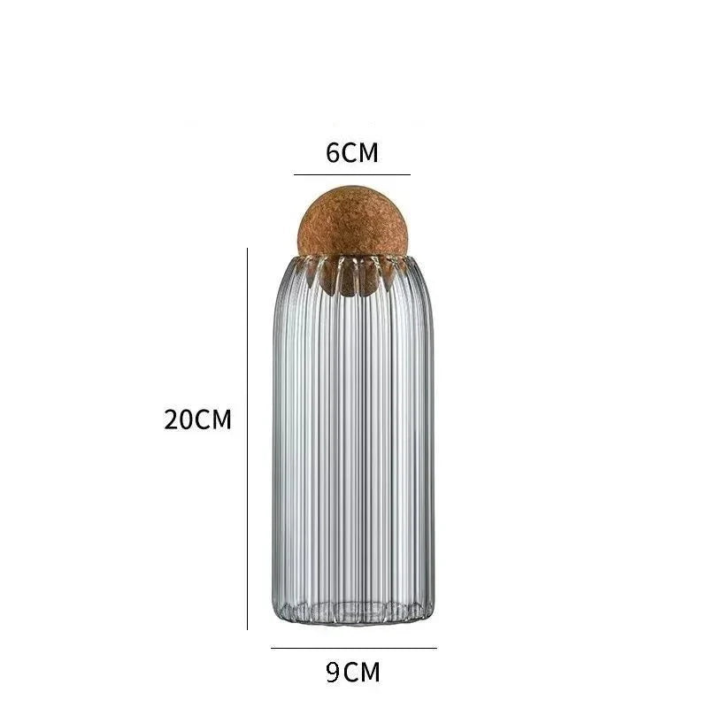 Pote De Vidro Com Tampa Bola Cortiça Pote De Vidro Com Tampa Bola Cortiça LightHousi Listra G-1000ml
