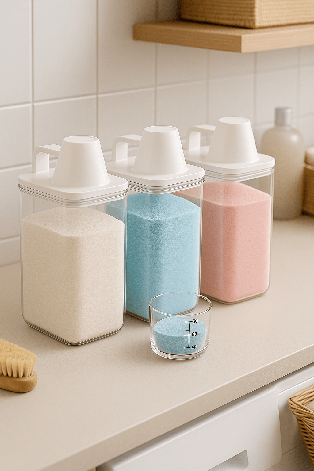 Pote Hermético com Medidor Design & Casa Lavanderia 01 - Porta Sabão em Pó Lavanderia 02 Design & Casa