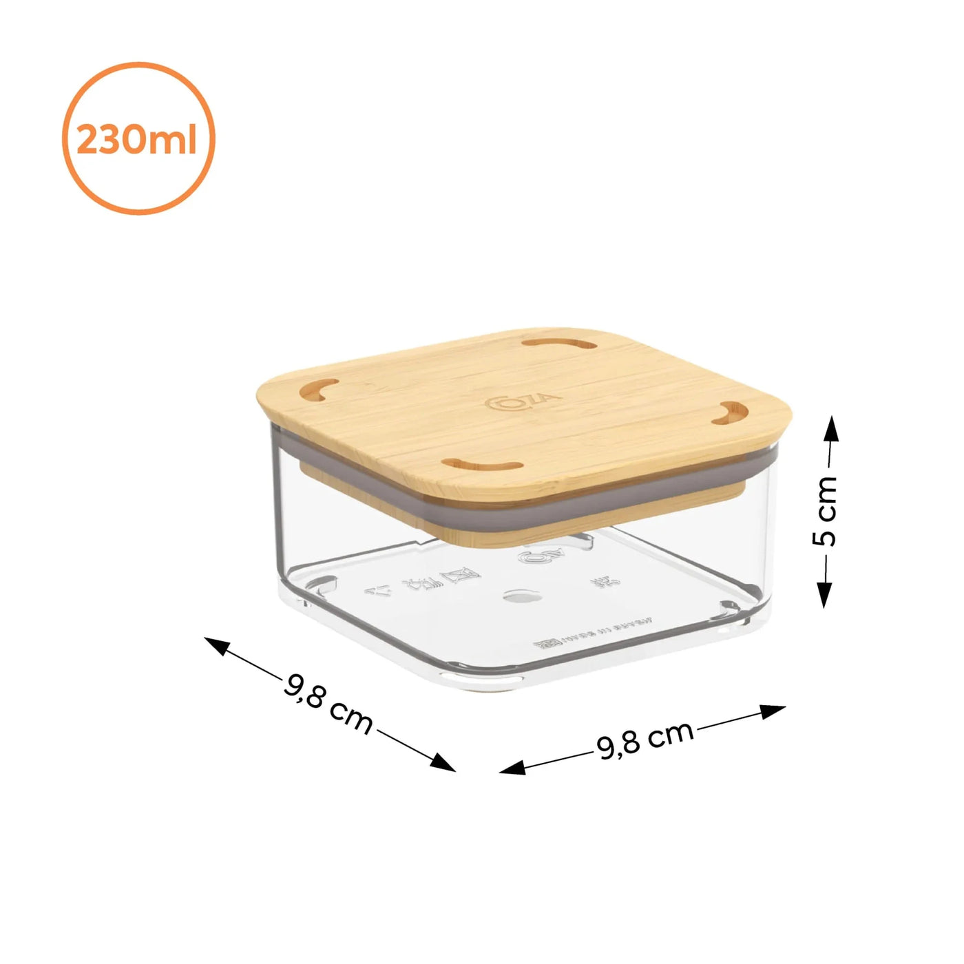 Pote Hermético com Tampa de Bambu 230ml Coleção Potes Herméticos- Pote Hermético com Tampa de Bambu 230ml Design & Casa