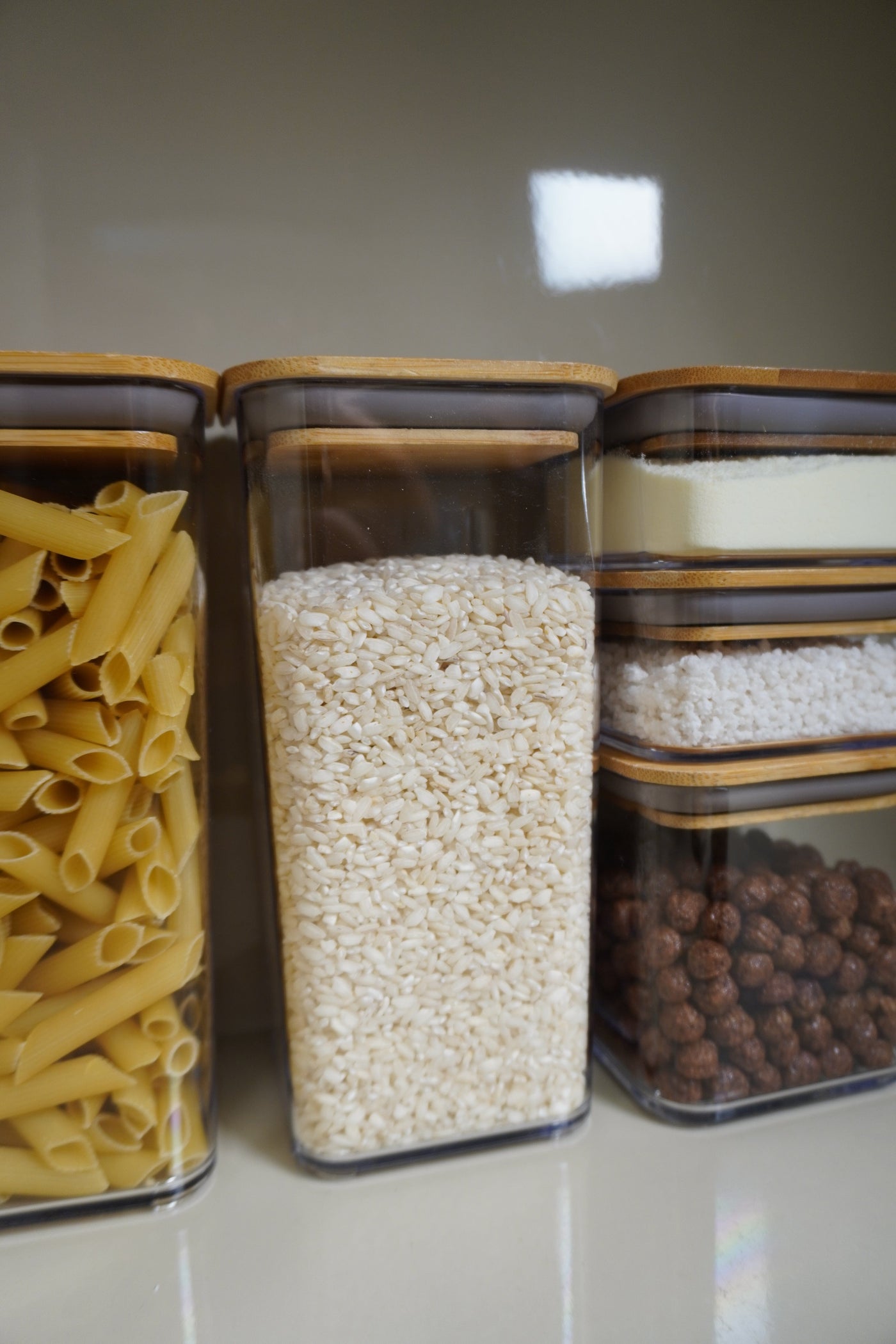 Pote Hermético com Tampa de Bambu 530ml Coleção Potes Herméticos- Pote Hermético com Tampa de Bambu 530ml Design & Casa