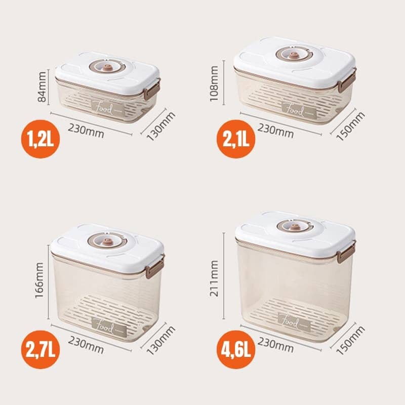 Pote Hermético com Tampa e Seladora a Vácuo Pote Hermético com Tampa e Seladora a Vácuo LightHousi 1200ml / 1uni (Sem Selador)